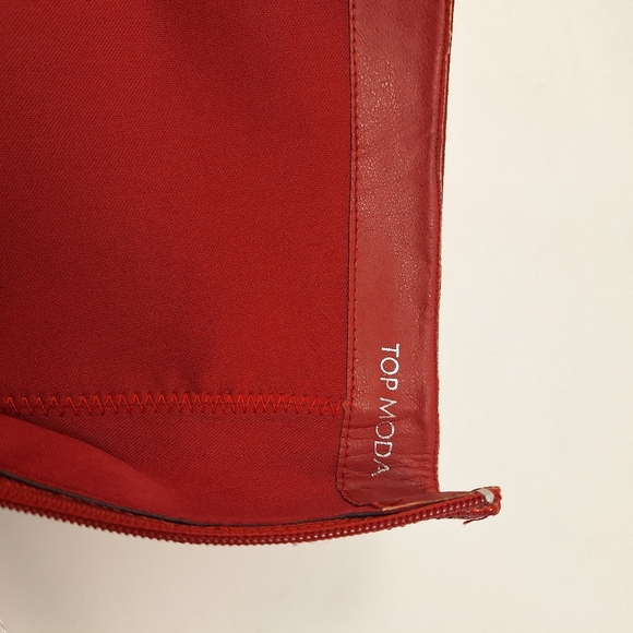 Top Moda Mariha Women's Rhinestone Knee High Boots 6.5 Red Sparkle - Picture 12 of 12